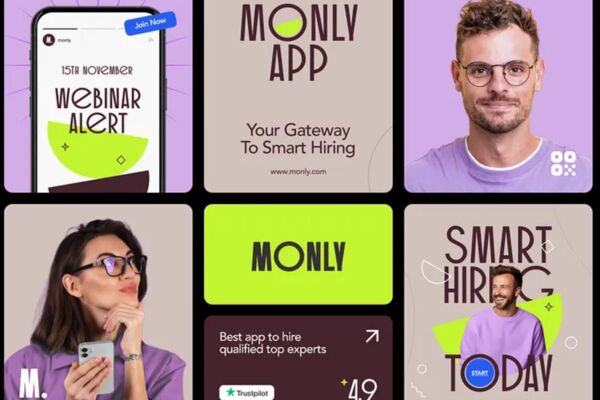 Monly — Smart Hiring App Brand & Social Media Design