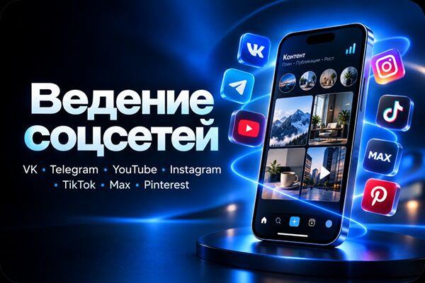 Ведение соцсетей под ключ: видео, посты, карусели, Stories и публикация