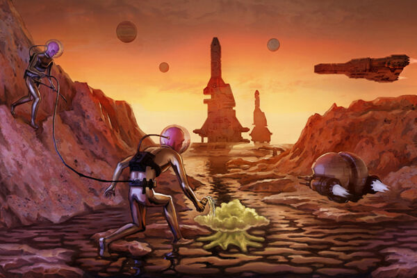 Sci-fi  иллюстрации с использованием 3 д