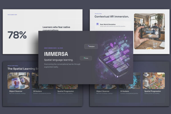 Pitch Deck Design for Immersa: Упаковка AR-стартапа для Seed-раунда инвестиций