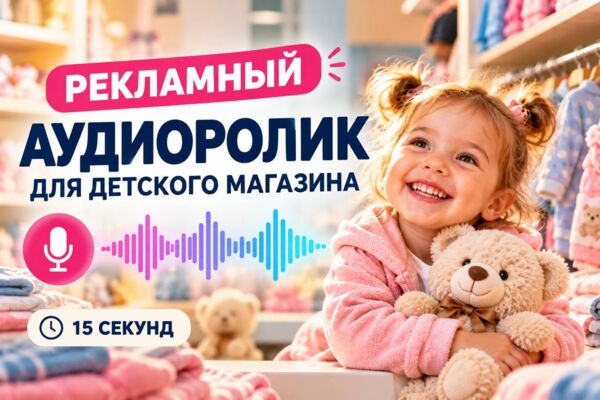 Рекламный аудиоролик под ключ. Сценарий, диктор, монтаж.