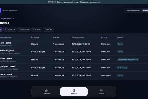 AI Photo в MAX: генерация фото и открыток, оплата и личный кабинет