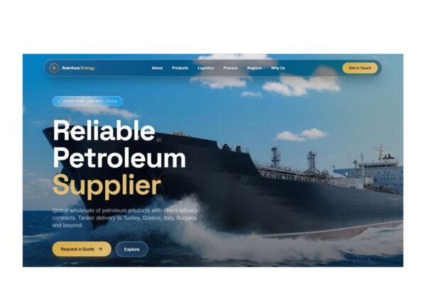 Англоязычный сайт международного B2B-поставщика нефтепродуктов (Дубай) на WordPress + Elementor — география поставок, запрос котировки