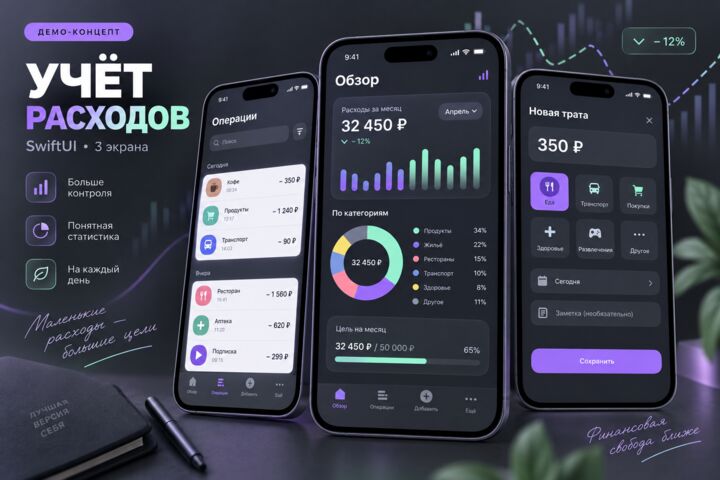 Создам рабочий прототип iOS-приложения на SwiftUI до 3 экранов