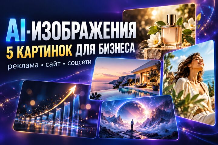 Создам 5 AI-изображений для рекламы, сайта или соцсетей
