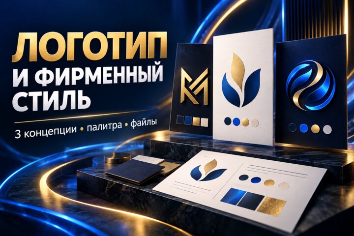 Создам 3 концепции логотипа и фирменную цветовую палитру