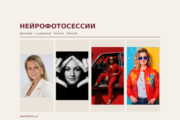 Нейрофотосессии | Реалистичные AI-портреты для личного бренда