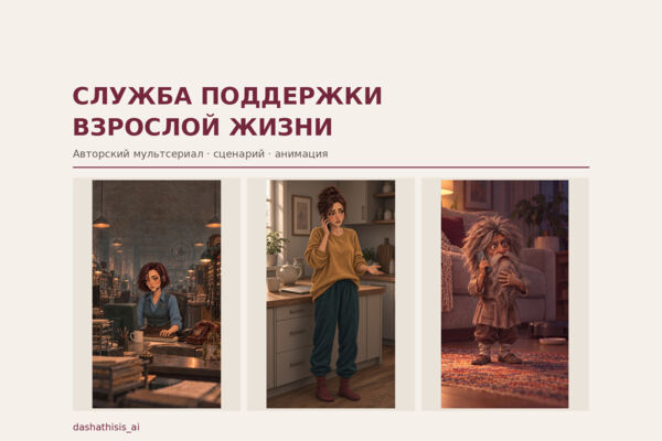 Авторский AI-мультсериал «Служба поддержки взрослой жизни» | Сценарий и анимация