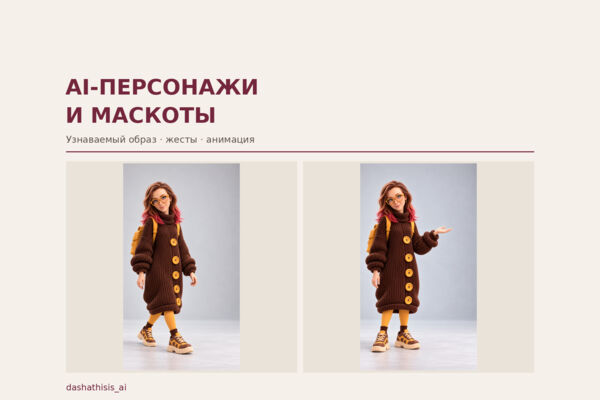 Создание и анимация AI-персонажей и маскотов для видео