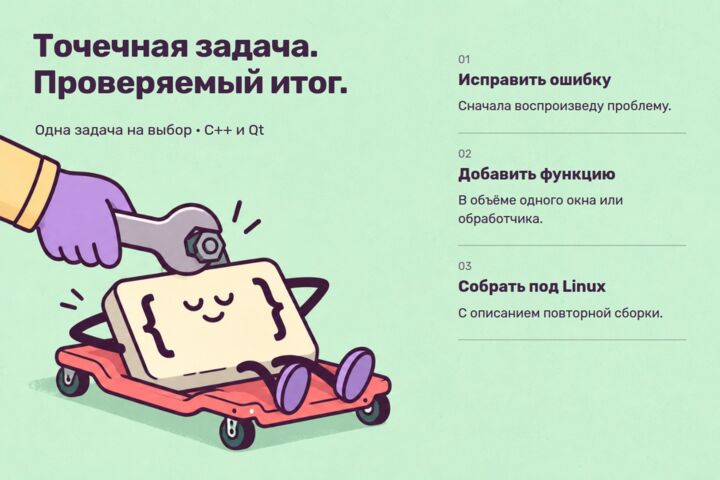 Программы на C++ и Qt под Linux, Astra Linux и Windows: разработка и доработка