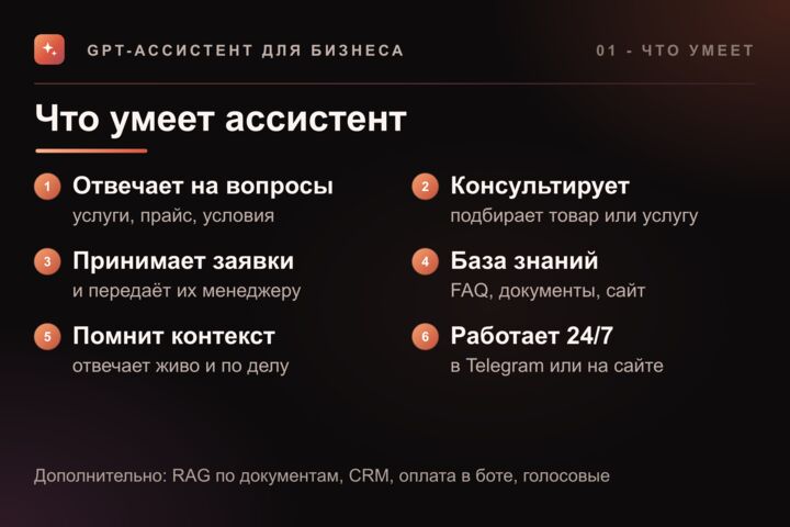 Разработка ИИ-агентов и ИИ-ассистентов для бизнеса: чат-боты на GPT