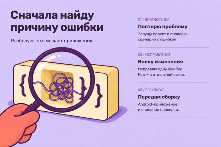 Доработка мобильного приложения Android и iOS: ошибки, экраны, публикация