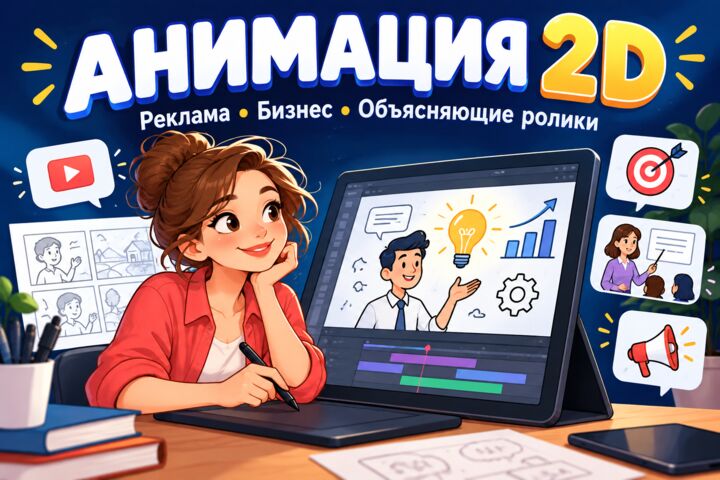 Анимационный ролик для вашего бизнеса, рекламный, объясняющий