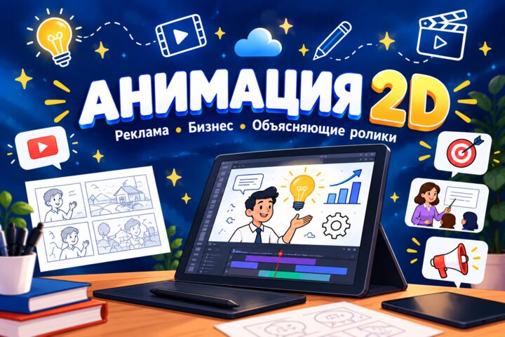 Анимационный ролик для вашего бизнеса, рекламный, объясняющий