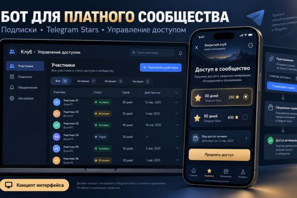 Разработка подписочных сервисов и систем доступа