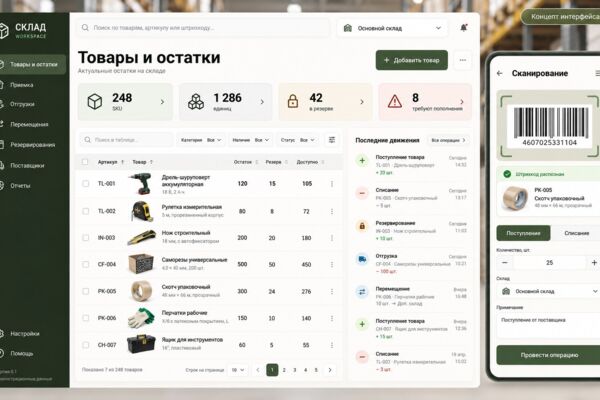 Разработка складских систем и управления товарами