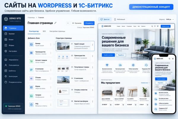 Разработка сайтов на WordPress и 1С-Битрикс