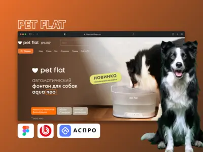 Разработка интернет-магазина Pet Flat с адаптивным интерфейсом и функционалом для продажи товаров для домашних питомцев.