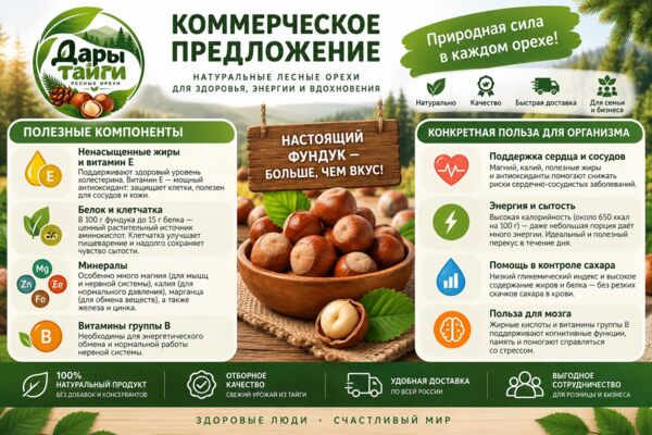 Коммерческое предложение по поставкам лесных орехов