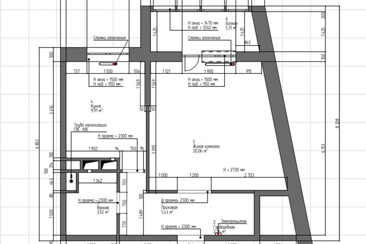 Перепланировка и расстановка мебели: рабочие чертежи в ArchiCAD