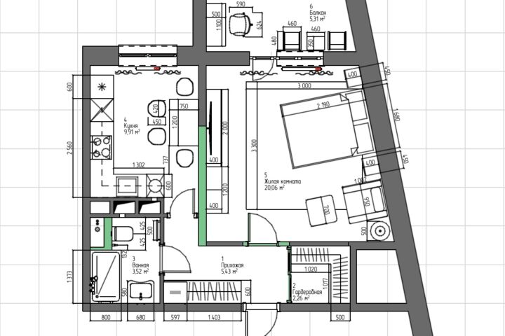 Перепланировка и расстановка мебели: рабочие чертежи в ArchiCAD
