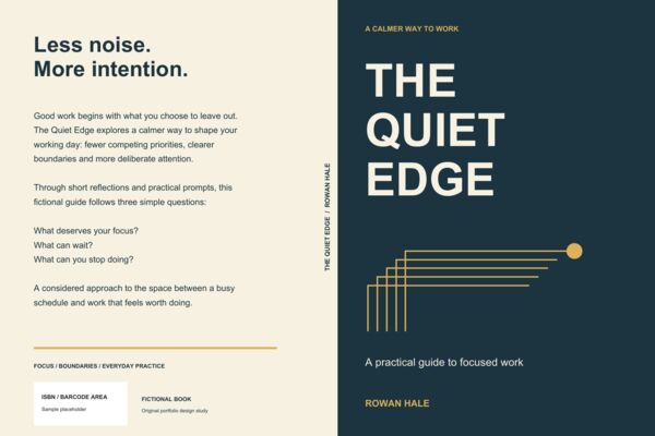 The Quiet Edge - CMYK full-wrap book cover study