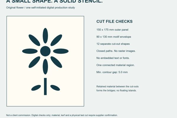 Flower stencil - closed-path SVG with connected bridges