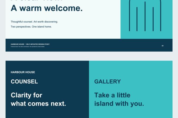 Harbour House - large-format vector banner layout study