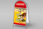 advertising stand for fast food