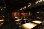 Render interior of Indian restaurant with panorama 360 .