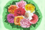 Цифровая живопись "Букет из разных роз"