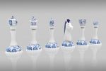 Коллекция шахматных фигур с шахматной доской «Гжель»