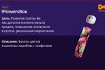 Реклама группы по продаже цветов в шляпных коробках с конфета 