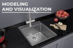Моделирование и визуализация кухонных моек в интерьере 