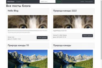 Мини блог для учебного задания Lavarel 7.0