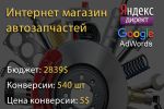Интернет-магазин автозапчатей (Яндекс и Гугл)