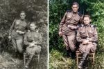 Восстановление и колоризация фото солдат (до и после обработки)