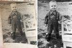 Реставрация фото мальчика (до и после обработки)