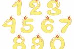 Festive numbers in the form of lighted candles