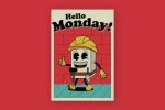 Винтажная иллюстрация "Привет Понедельник"