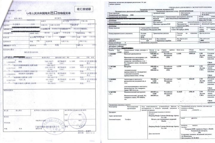 Экспортная декларация из китая образец
