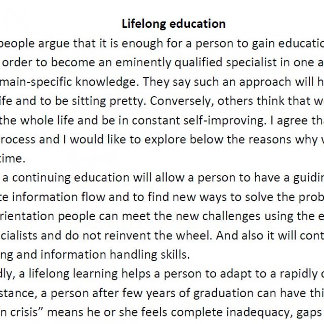 Essay (Lifelong education)