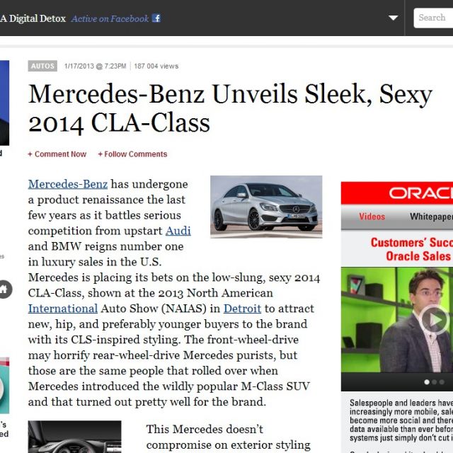 Mercedes-Benz Unveils Sleek, Sexy 2014 CLA-Class