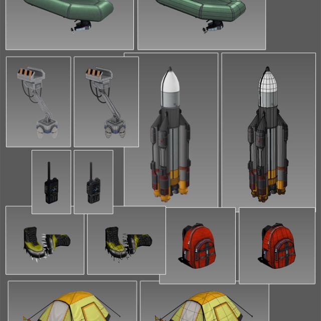 low poly game objects
