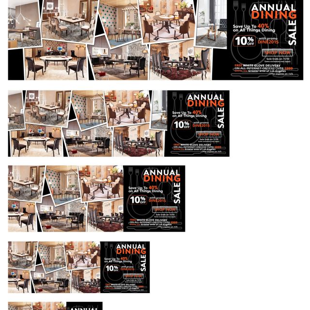 Web home page 6 picturefill banners Annual Dining Sale