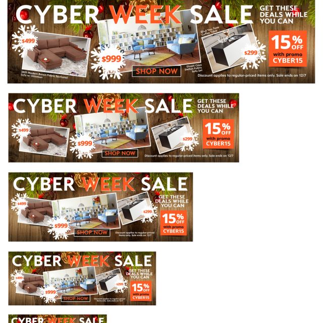 Web home page 6 picturefill banners CYBER WEEK SALE