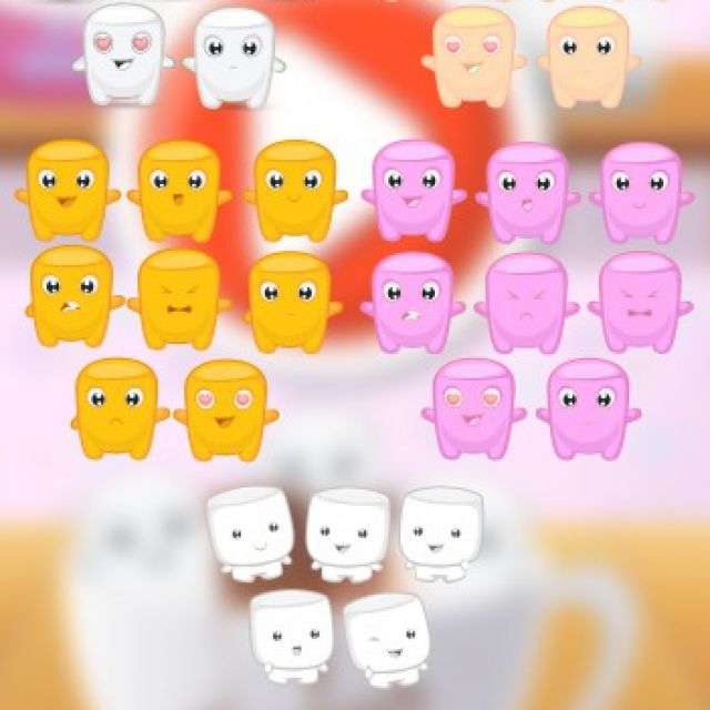 The characters for the game Marshmallow2