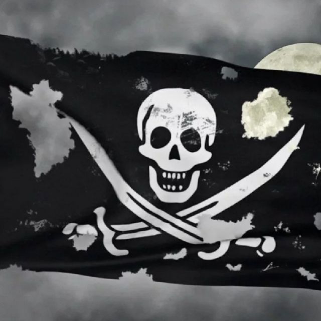 Waving Pirate Flag
