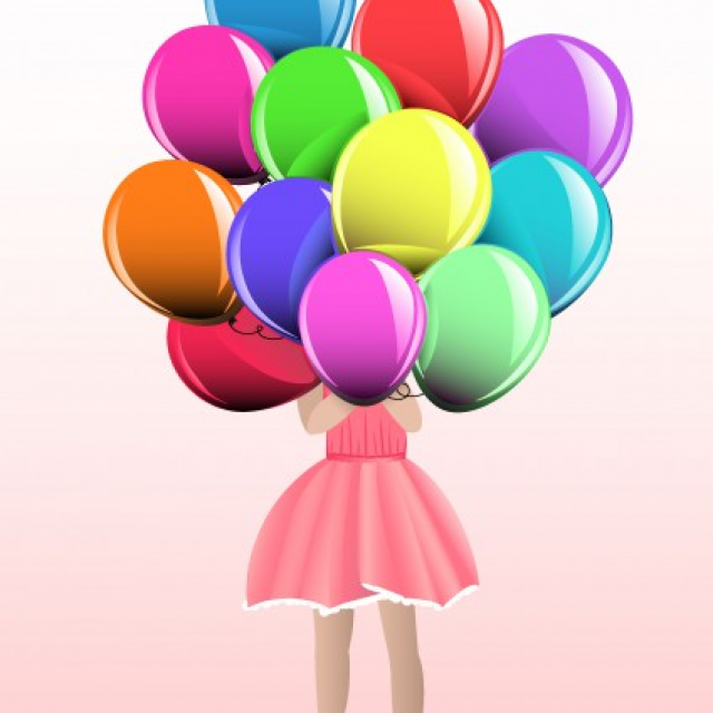 Girl with balloons