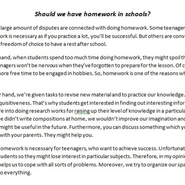 Should we have homework in schools?